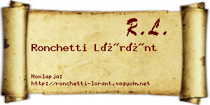 Ronchetti Lóránt névjegykártya