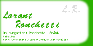 lorant ronchetti business card