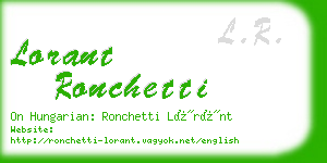 lorant ronchetti business card